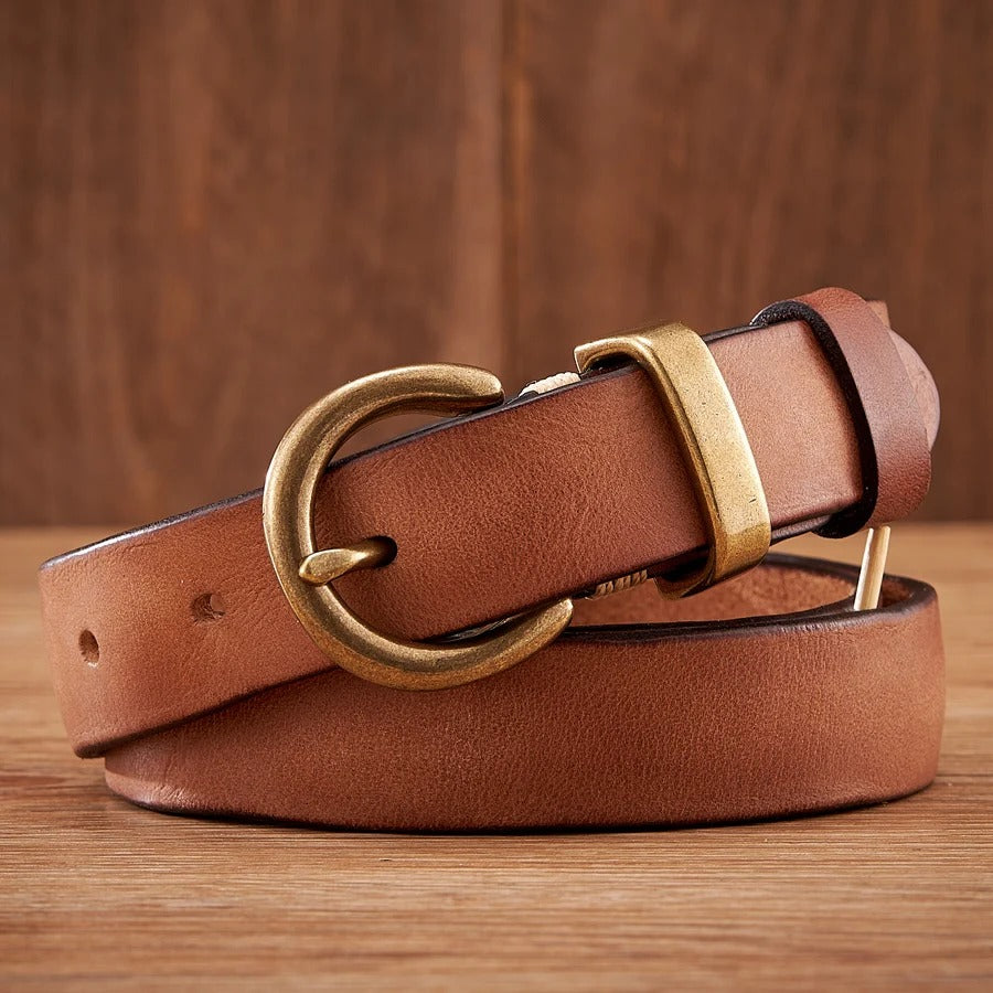 Elegant Cowboy Style Belt Brown